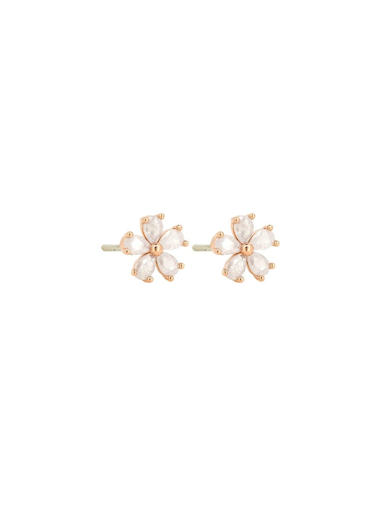 Rose Gold Fleur Studs - Global Free Style