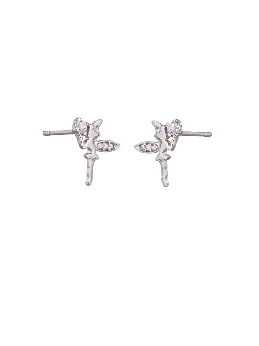 Silver Tinker Studs Earrings Tiger Tree