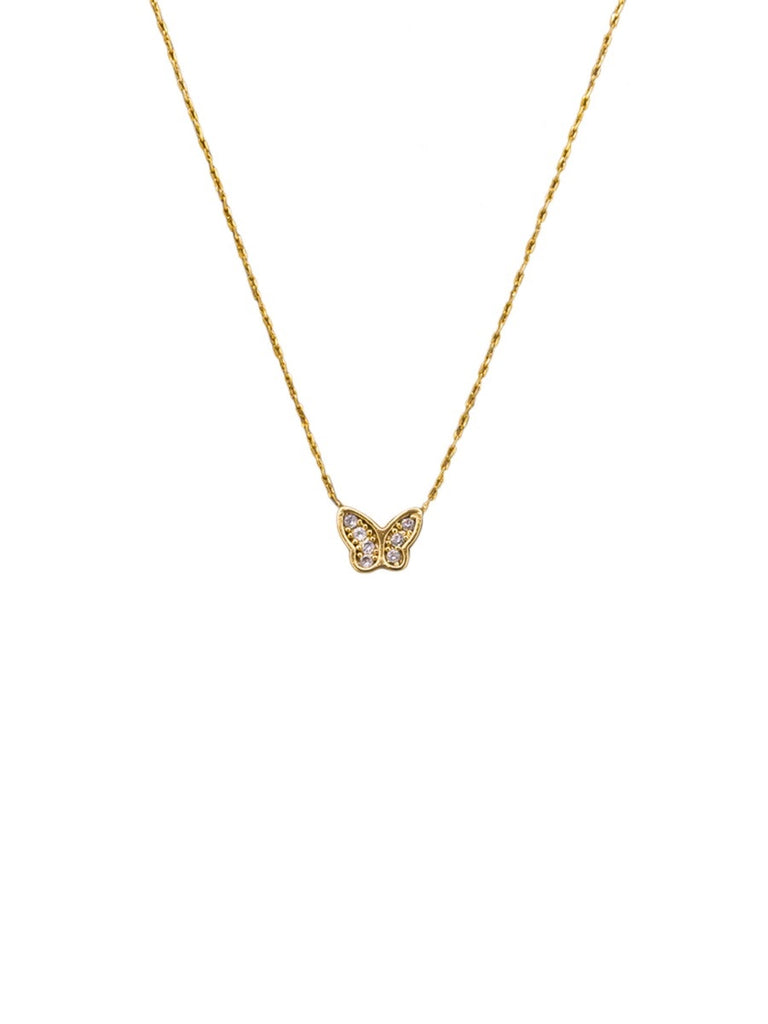 Gold Sweet Butterfly Necklace Necklaces Tiger Tree