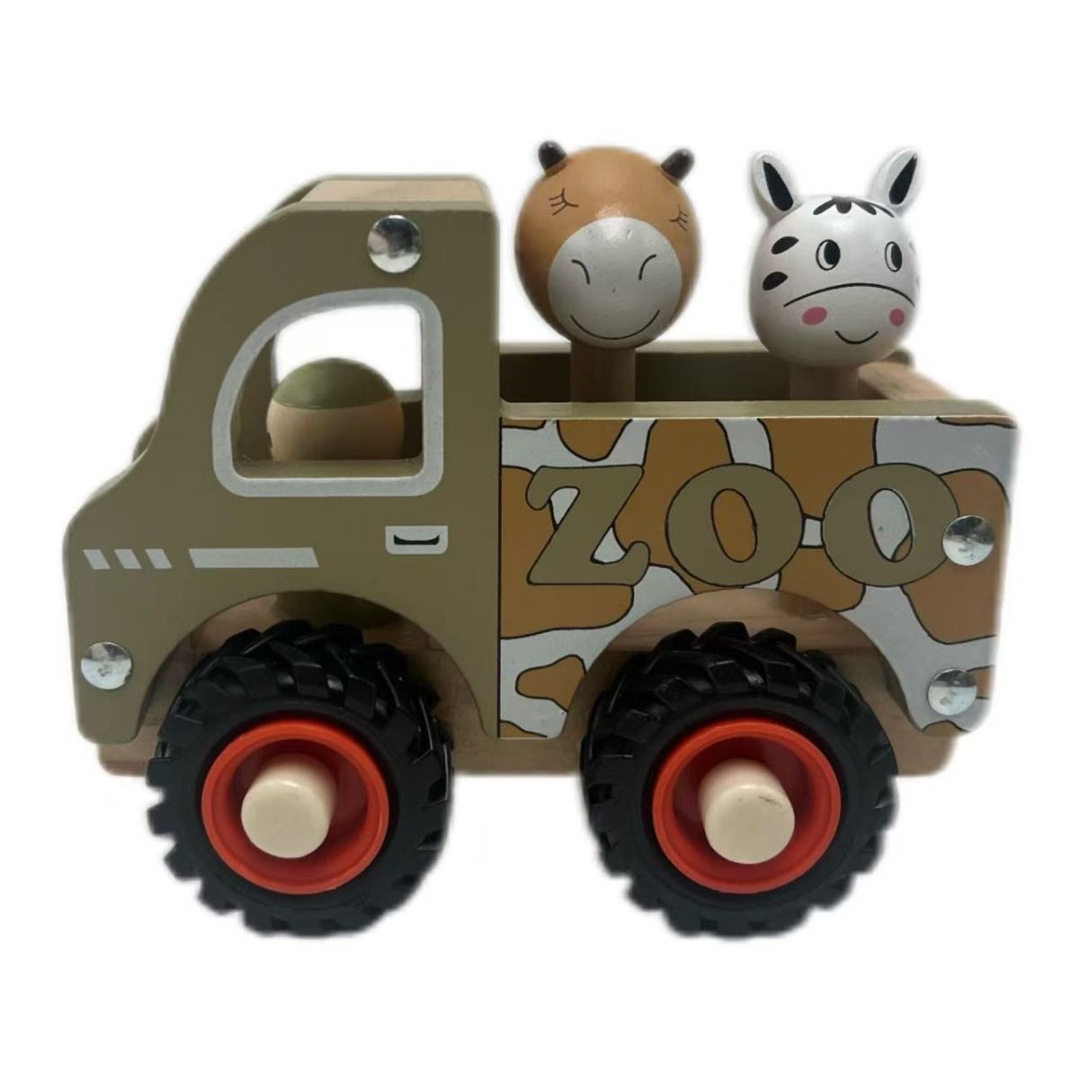 Wooden Zoo Truck Toy with Animal Figurines Gifts and Accessories ToysLink