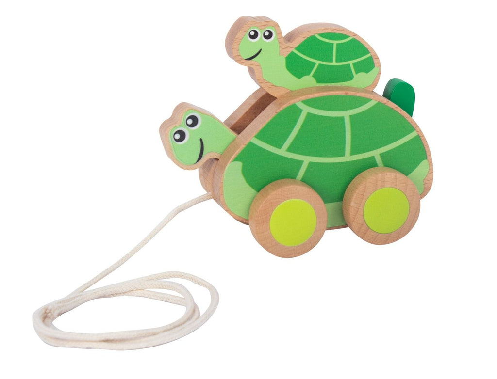 Wooden Pullalong Mummy & Baby Turtles - Global Free Style