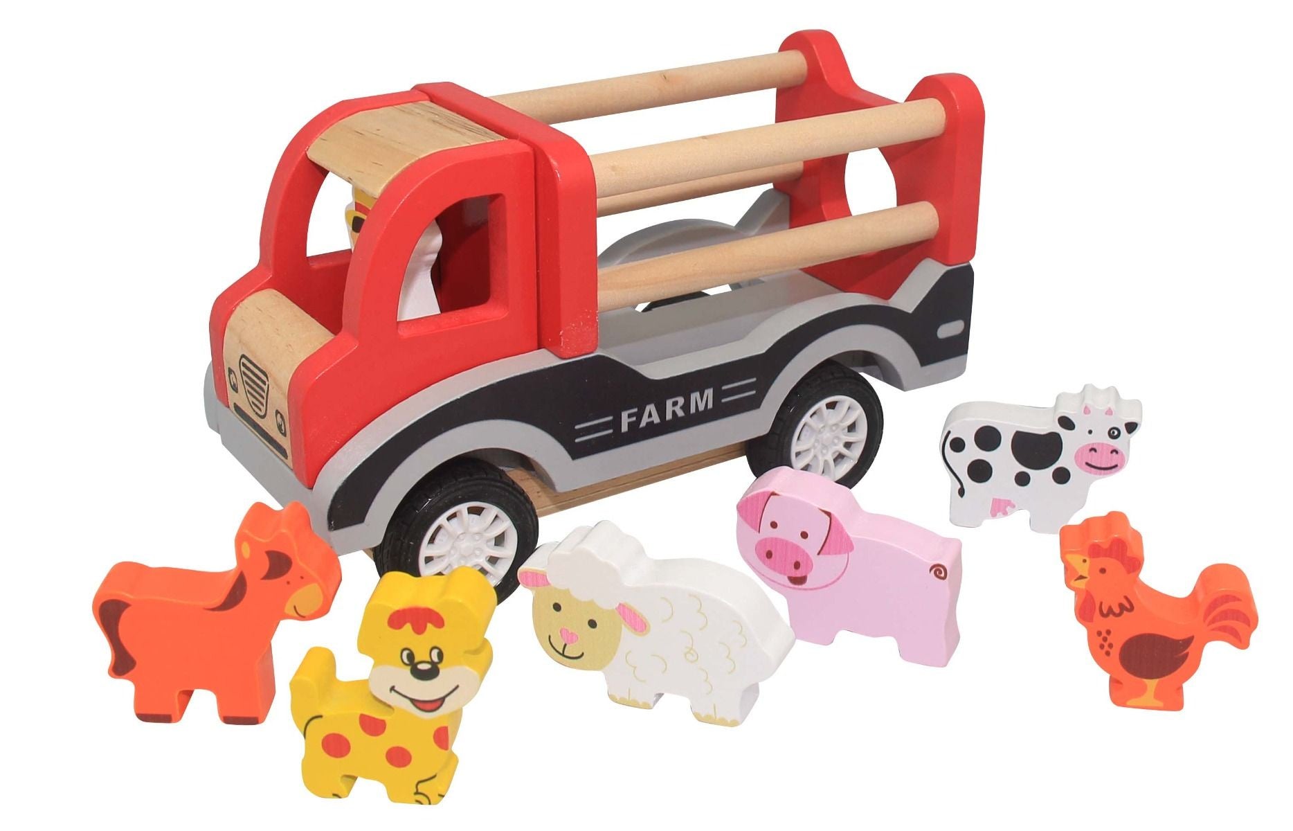 Toyslink Wooden Pullback Farm Truck with Animals Gifts and Accessories ToysLink