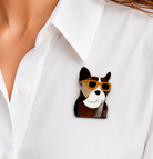 Iris Frenchie Brooch Brown Brooches Urban