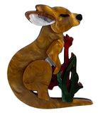 Iris Kangaroo Brooch Brown Brooches Urban