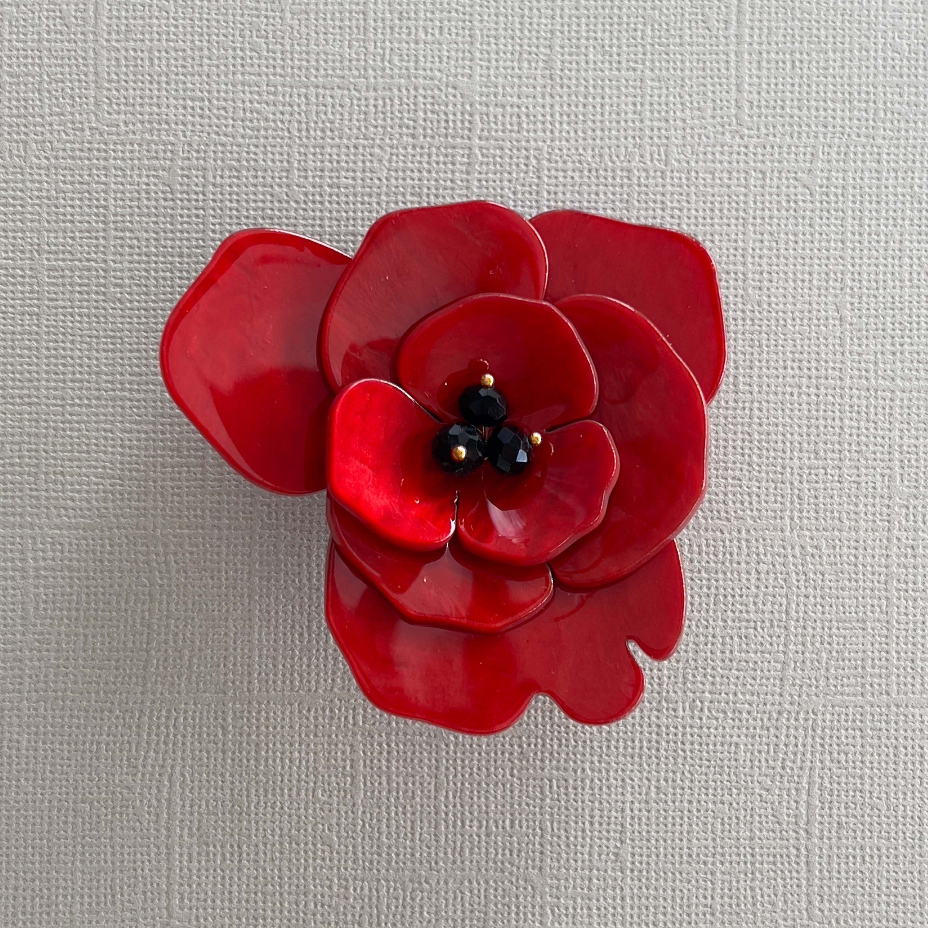 Iris Poppy Brooch Red Brooches Urban