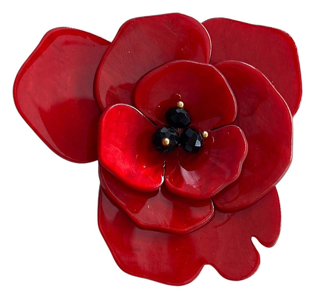 Iris Poppy Brooch Red Brooches Urban