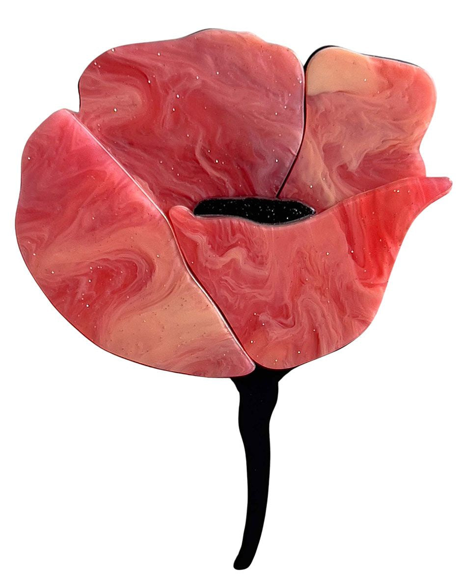 Iris Poppy Brooch Pink Brooches Urban