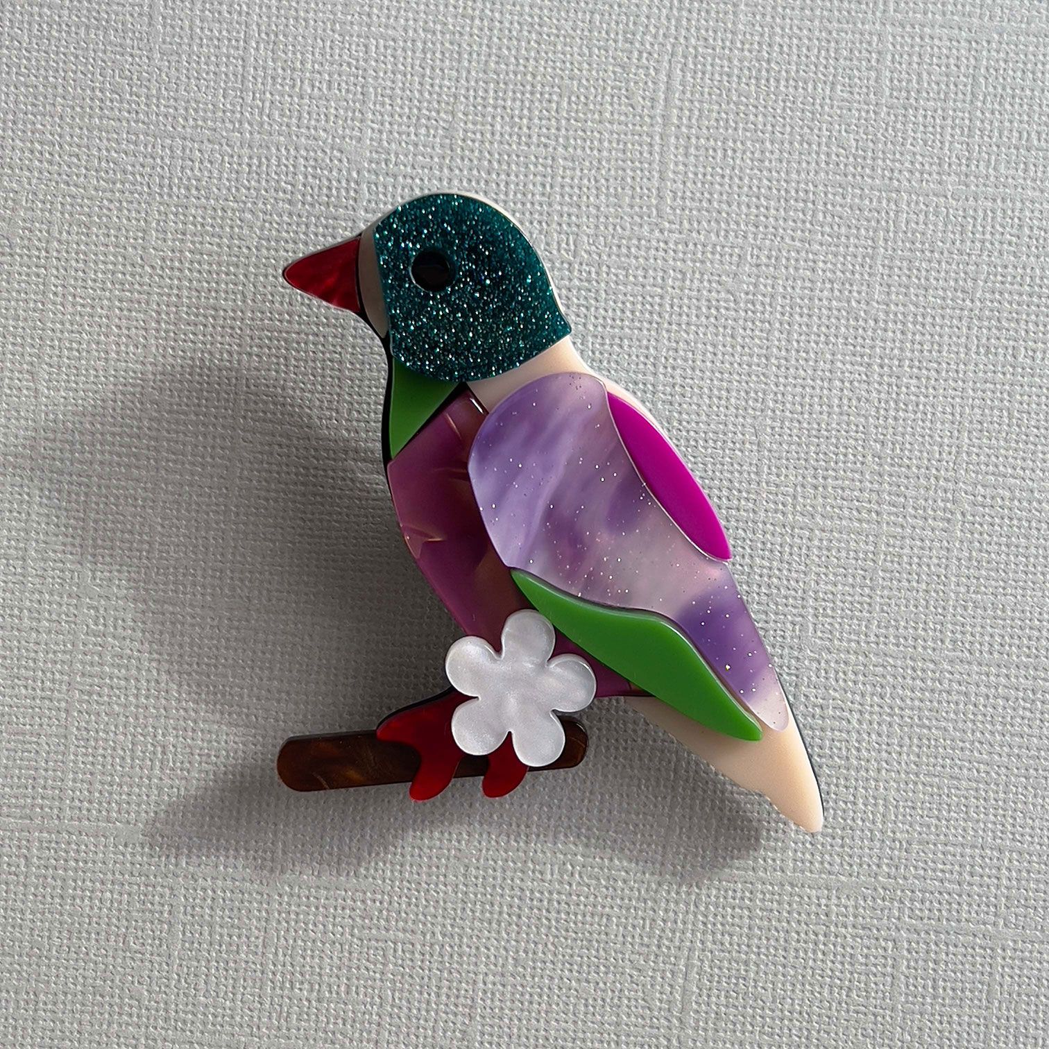 Iris Finch Brooch Pink Brooches Urban