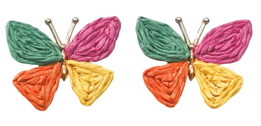 Raffie Butterfly Earring Colourful - Global Free Style