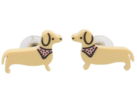 Pop Mini Sausage Dog Earring Tan Earrings Urban