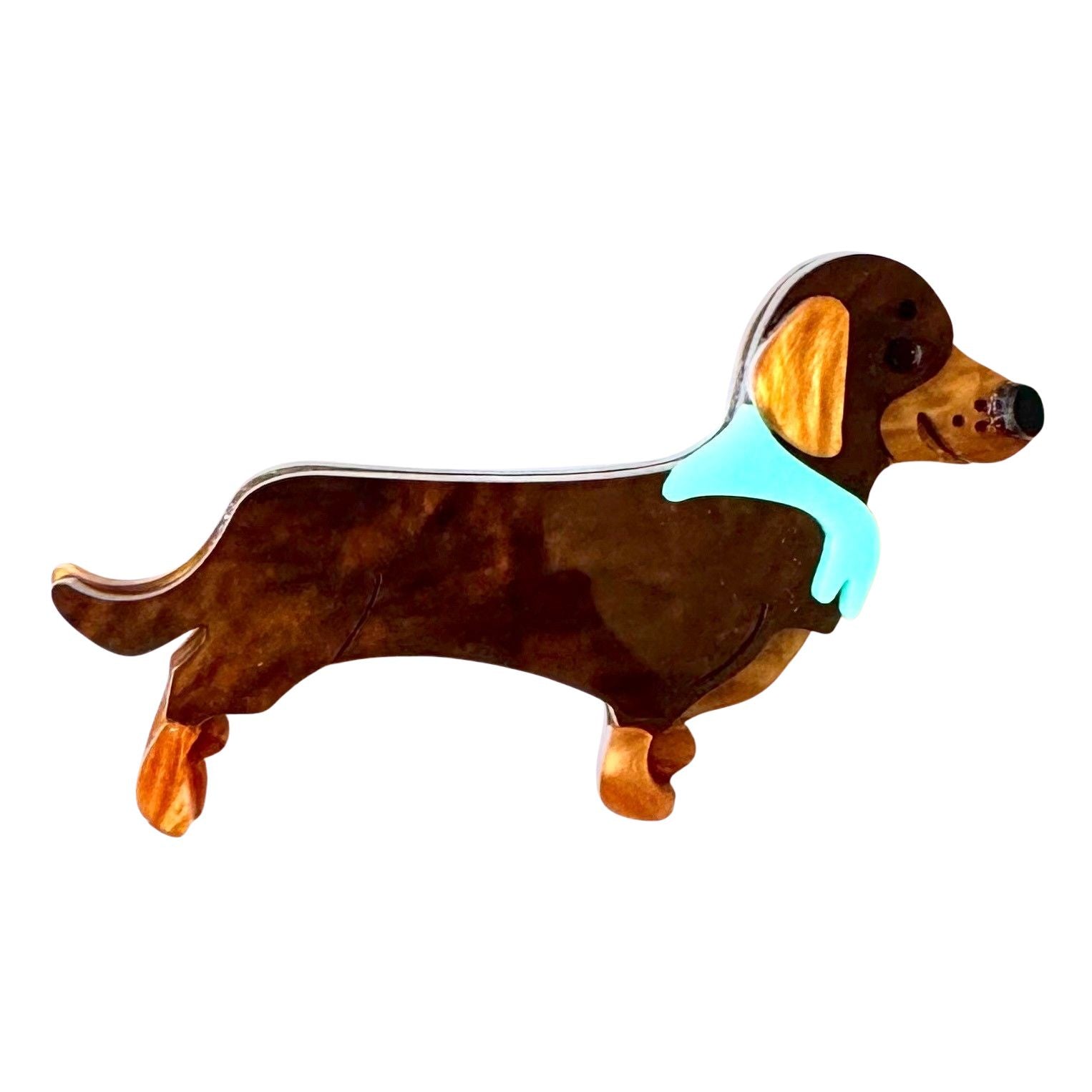 Iris Sausage Dog Brooch Brown Brooches Urban