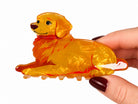 Sitting Dog Claw Clip Brown 8cm - Global Free Style