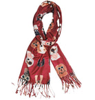 Groovy Dog Scarf Burgundy - Global Free Style