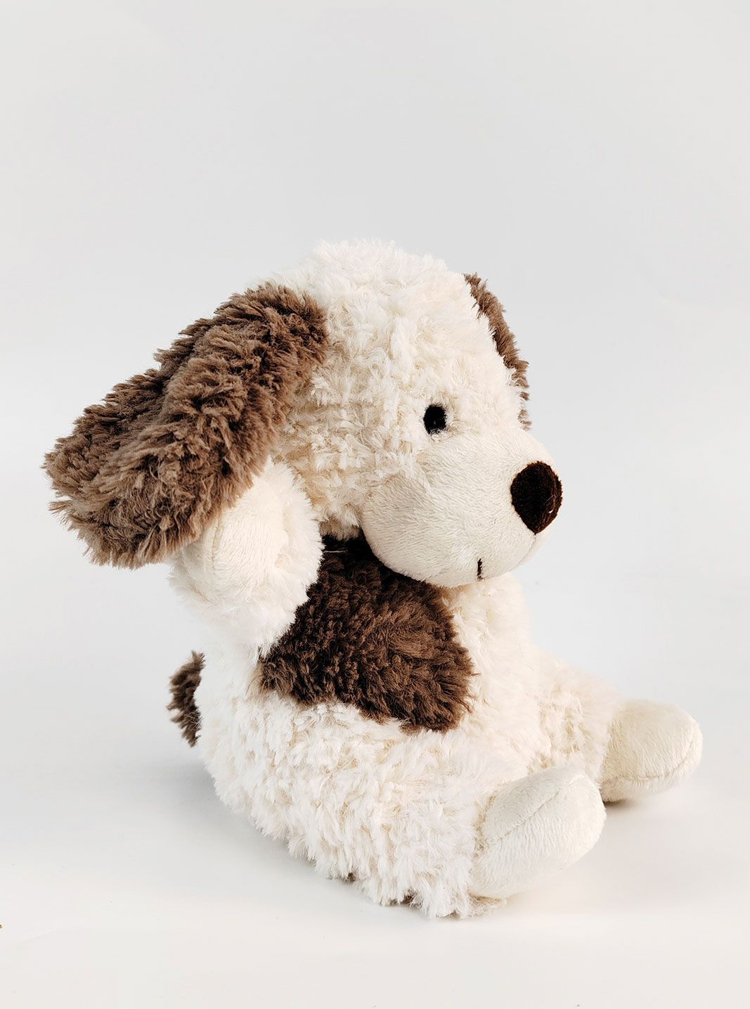Curly Dog Soft Toy Whtie and Brown 18cm - Global Free Style