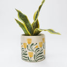 Pilbra Planter Green & Yellow Med 13cm - Global Free Style
