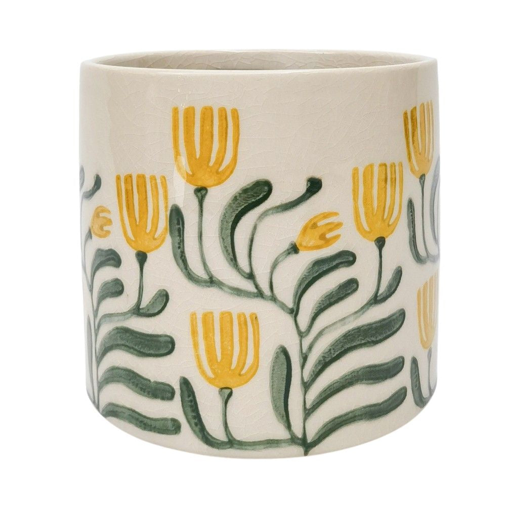 Pilbra Planter Green & Yellow Med 13cm - Global Free Style