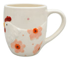 Poppy Chicken Mug Peach 10cm Gifts and Accessories Urban