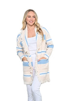 Striped Faux Frayed Cardigan Tops New u Collection S/M(6-10)