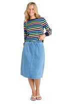 Quinn Cotton Skirt Blue Medium Skirts Betty Basics S(8)