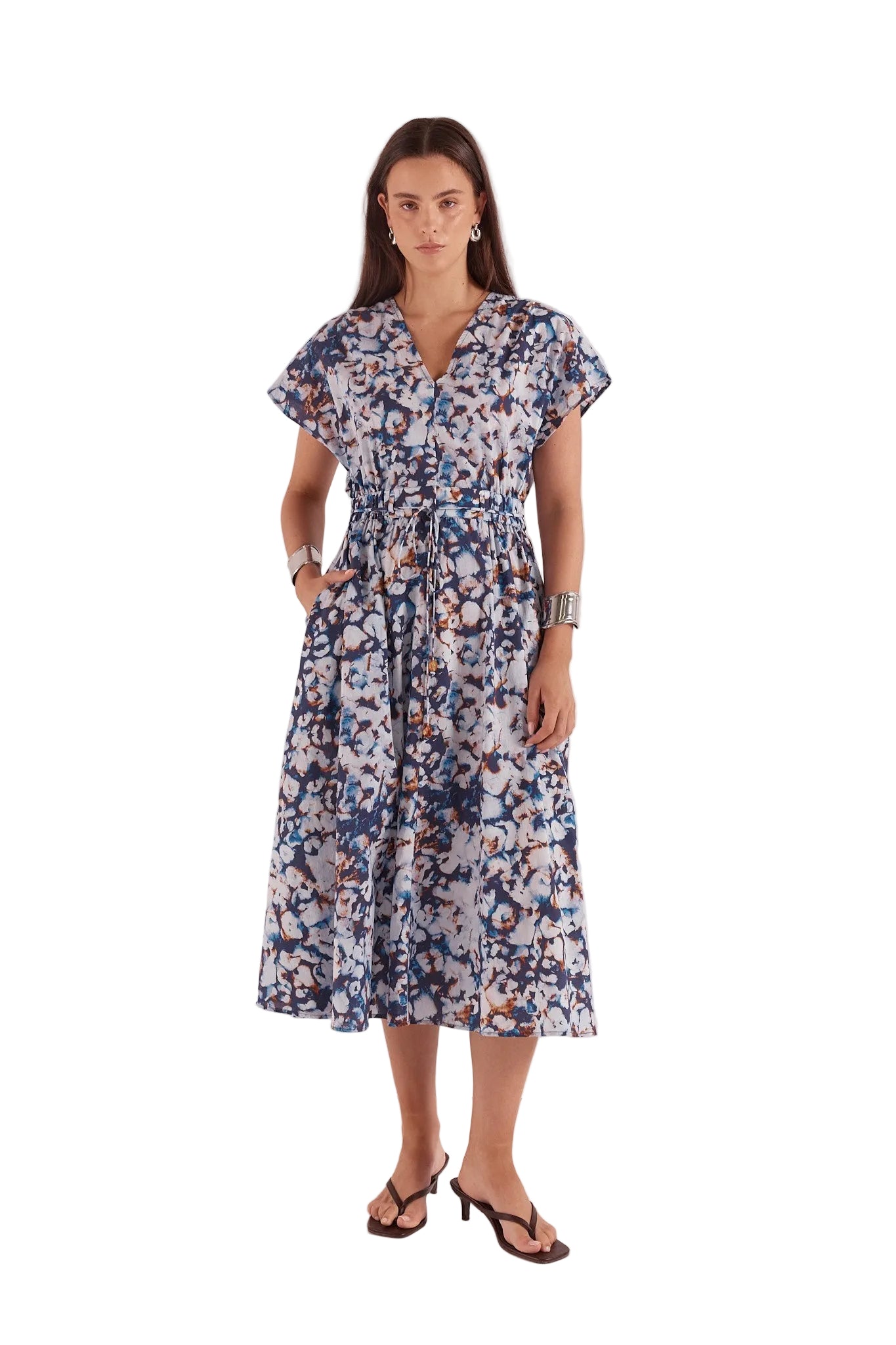Nazalia Tie Waist Dress Violet Floral Dresses Sass Clothing XS(6)