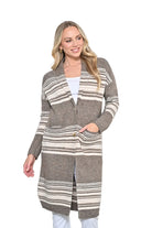 Stripe Long Cardigan Tops New u Collection S/M(6-10)