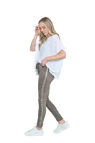 Side Trim Stretchy Crinkle Plain Pant Brown Bottoms Cali & Co S