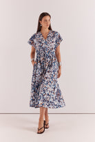 Nazalia Tie Waist Dress Violet Floral Dresses Sass Clothing