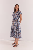 Nazalia Tie Waist Dress Violet Floral Dresses Sass Clothing