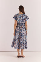 Nazalia Tie Waist Dress Violet Floral Dresses Sass Clothing
