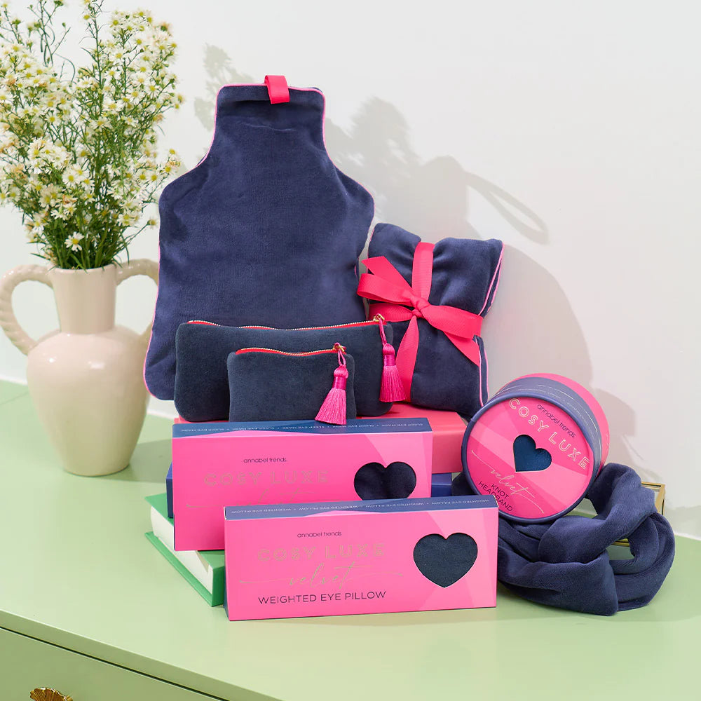 Velvet Eye Mask Cosy Luxe Sapphire Blue Body Annabel Trends