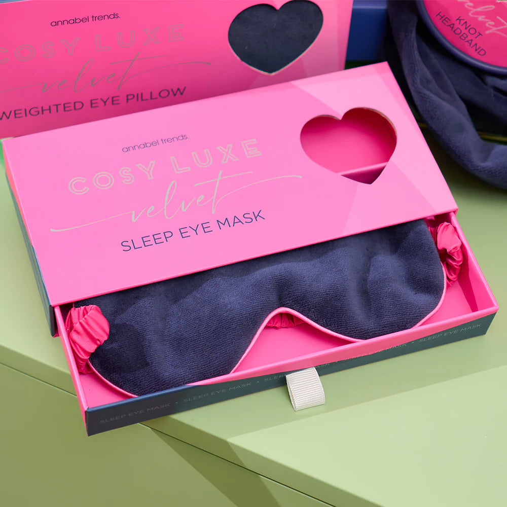 Velvet Eye Mask Cosy Luxe Sapphire Blue Body Annabel Trends