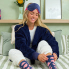 Velvet Eye Mask Cosy Luxe Sapphire Blue Body Annabel Trends