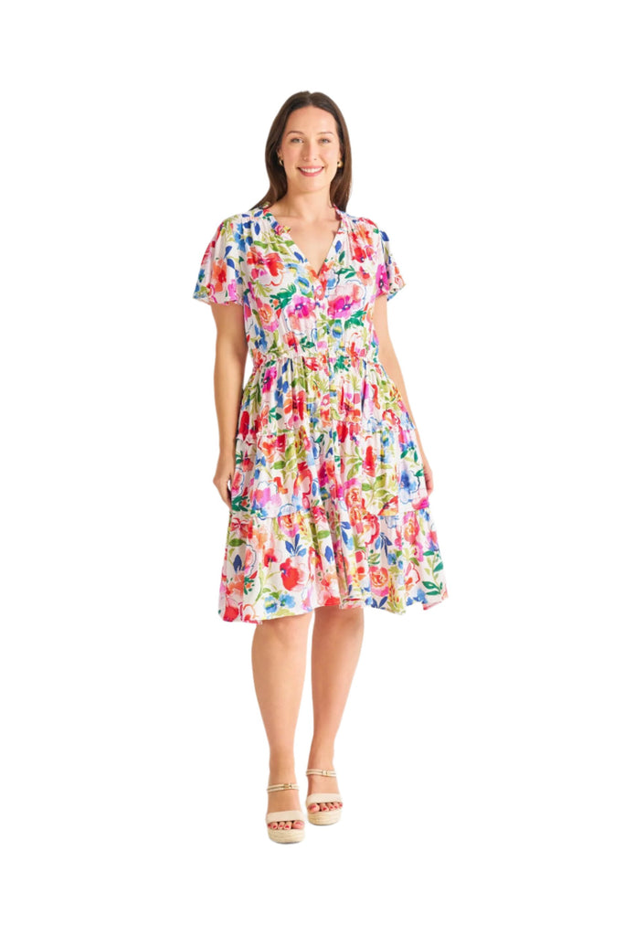 Camellia Joy Dress Multi Floral Dresses Boho S(8-10)  