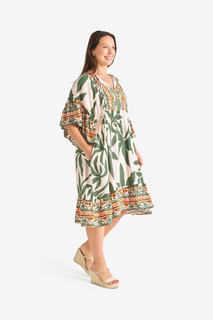 Malachy Dress Sage Leaf Multi Dresses Boho   