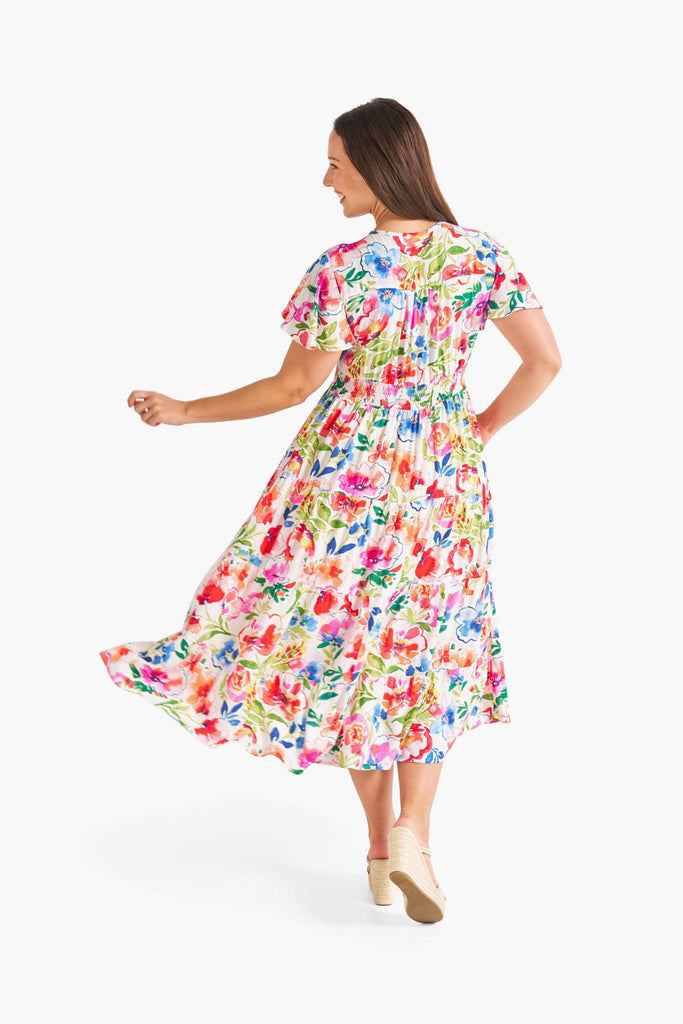 Camellia Joy Midi Dress Multi Floral Dresses Boho   