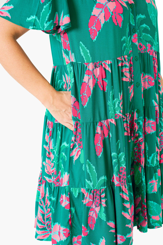 Nalani Dress Green Pink Pineapple Dresses Boho   