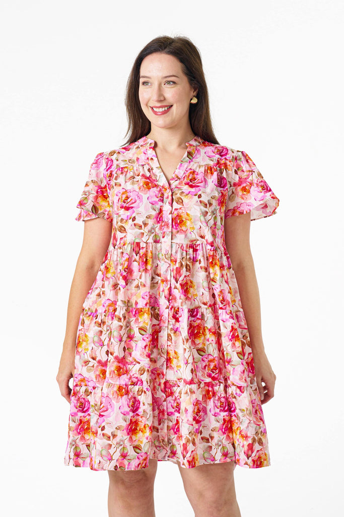 Bertie Dress Pink Floral Dresses Boho   