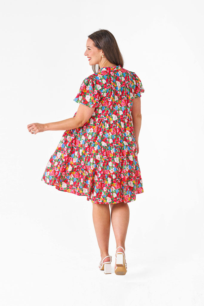 Gina Dress Red Floral Dresses Boho   