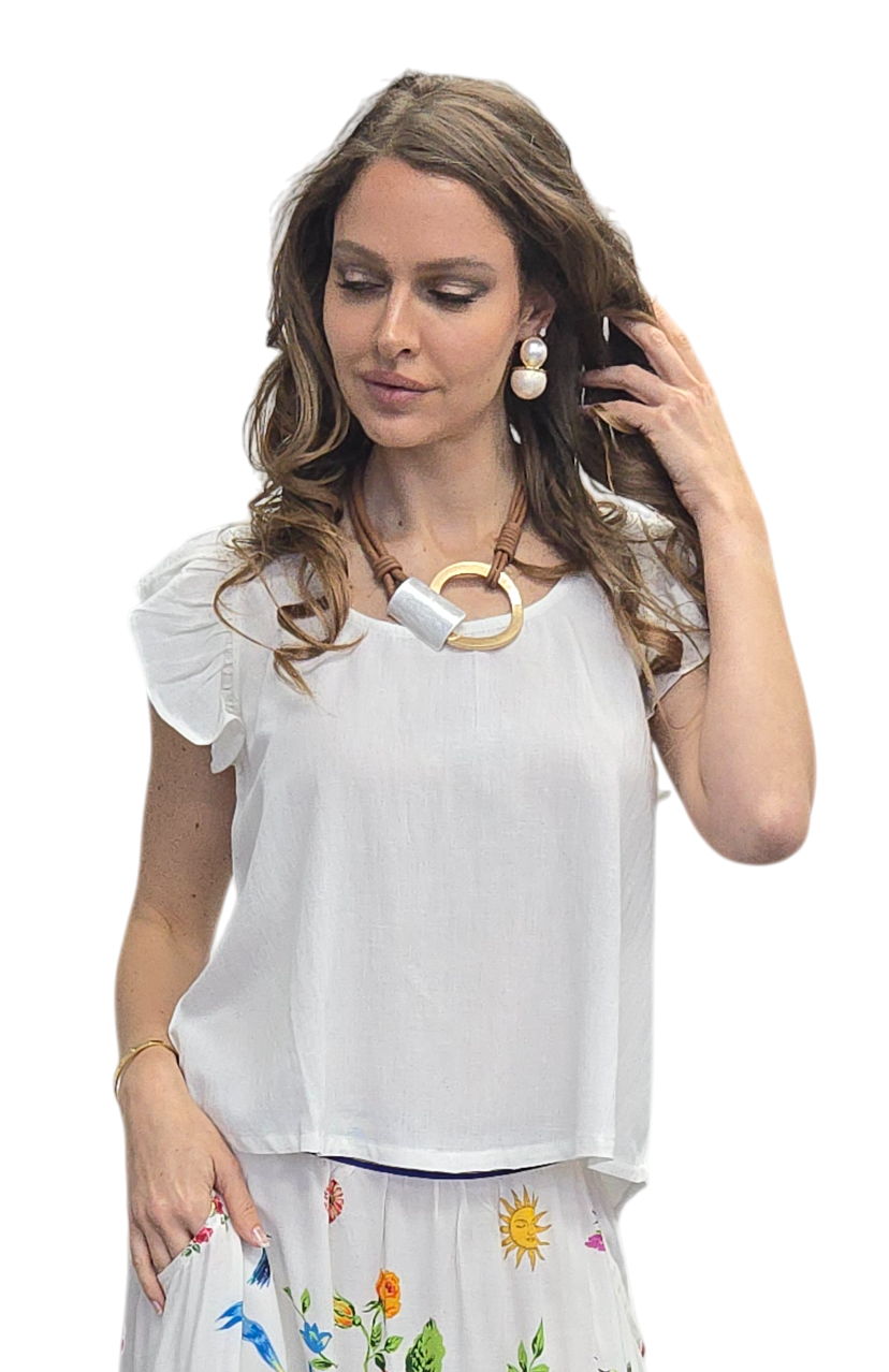 Zing Top White Tops Sunkissed XS(6-8)