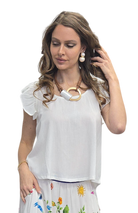 Zing Top White Tops Sunkissed XS(6-8)