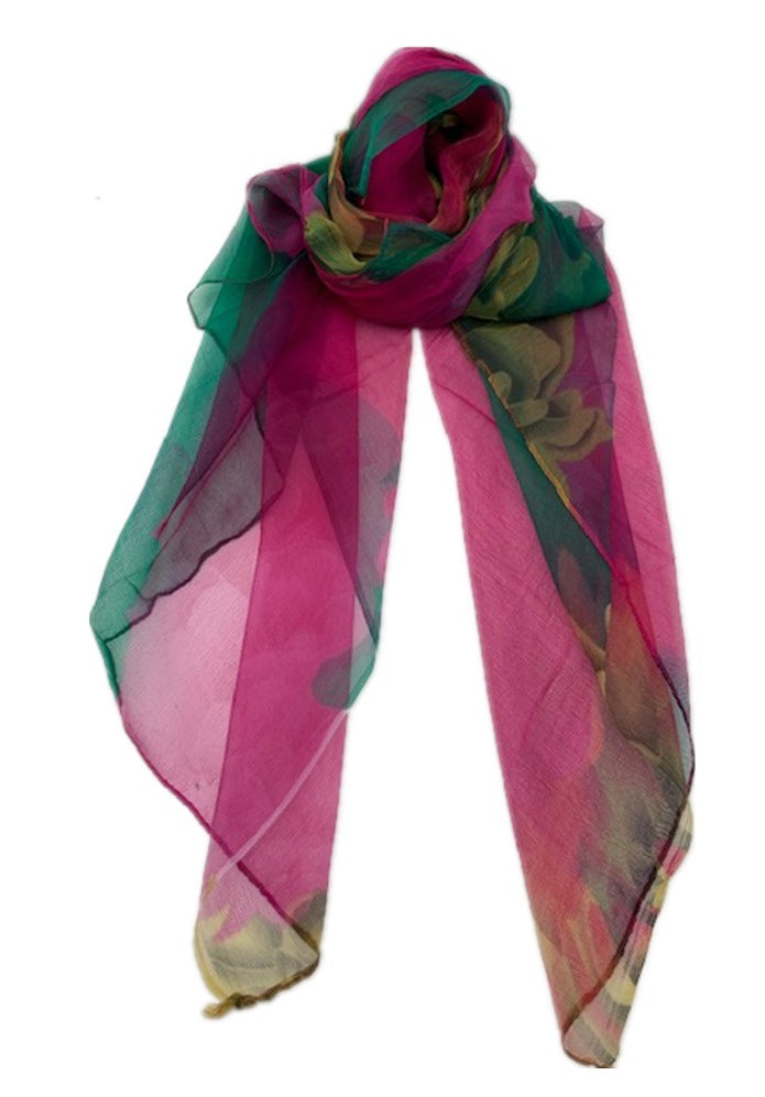 Silk Floral Scarf - Global Free Style