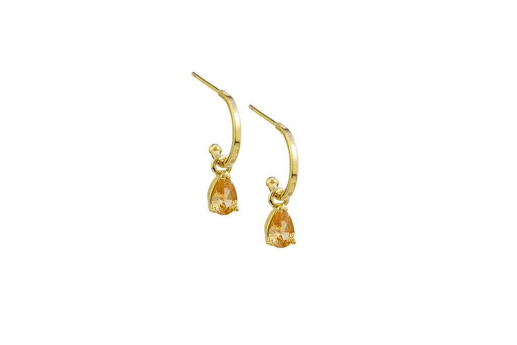 Peach Crystal Tear Huggie - Global Free Style