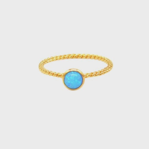 Small Round Twist Ring Gold/Blue - Global Free Style