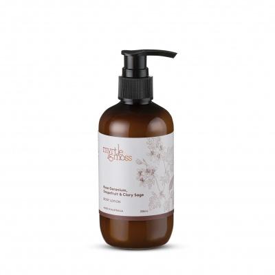 Body Lotion 250ml Rose Geranium Grapefruit and Clary Sage Body Myrtle & Moss