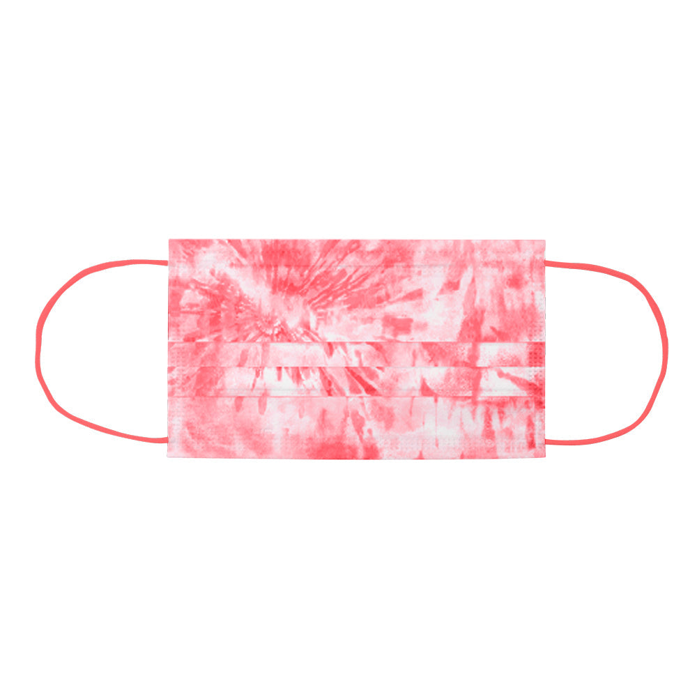 Shield Up Disposable Face Mask 60s Tie Dye Coral - Global Free Style