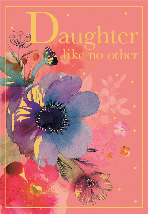 Daughter Watercolour Floral Gift Card - Global Free Style