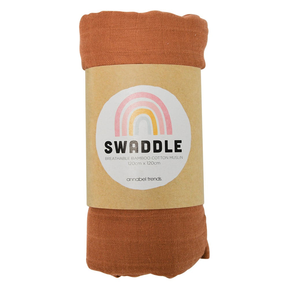 Annabel Trends Muslin Swaddle Rust - Global Free Style