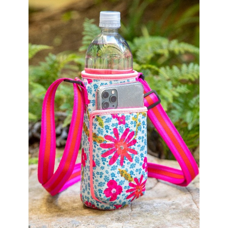 Water Bottle Carrier Neon Daisies - Global Free Style