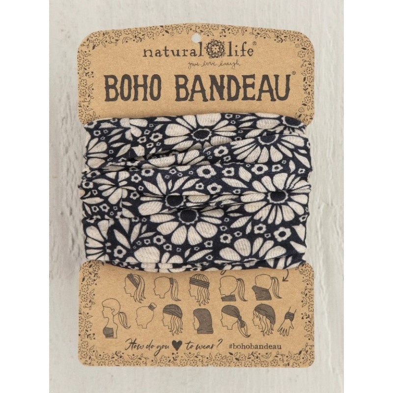 Boho Bandeau Black White Daisies - Global Free Style