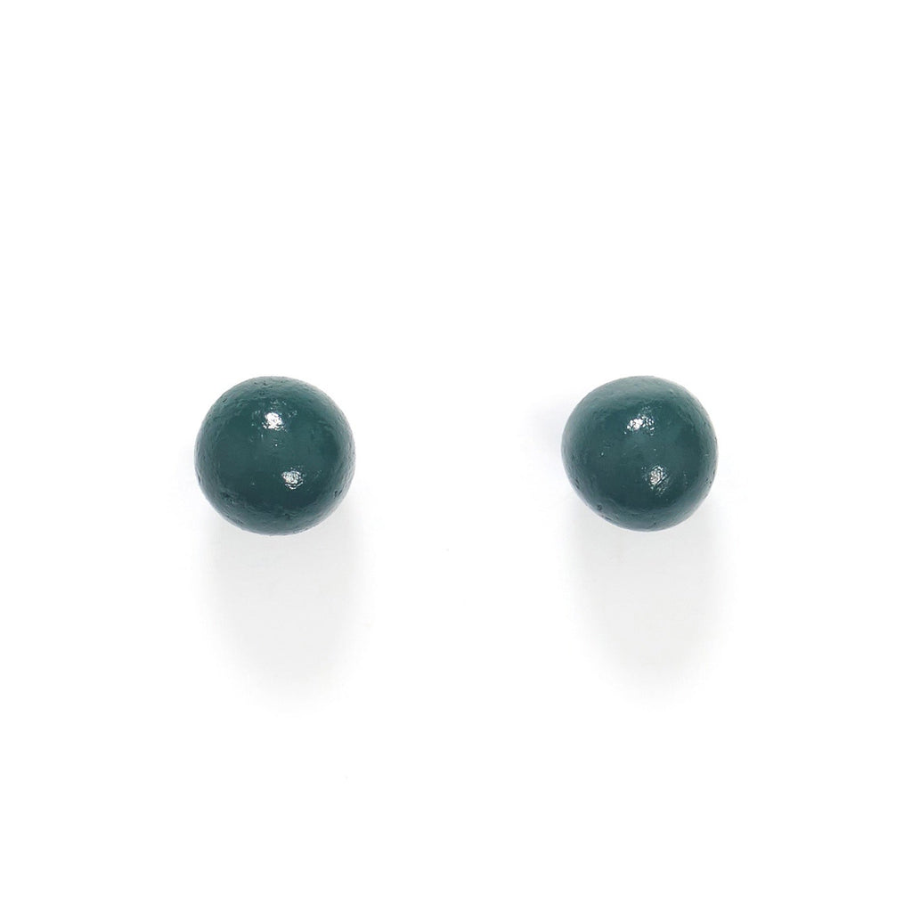 Rare Rabbit Big Round Ball Stud Earrings Forest Green - Global Free Style